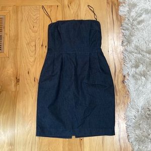 Express strapless midi denim dress size 8